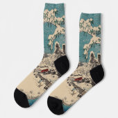Hiroshige Winterlandschaft Japan Land Socken (Linkes Detail)
