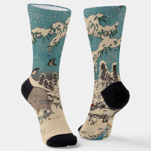 Hiroshige Winterlandschaft Japan Land Socken