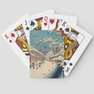 Hiroshige Winterlandschaft Japan Land Spielkarten
