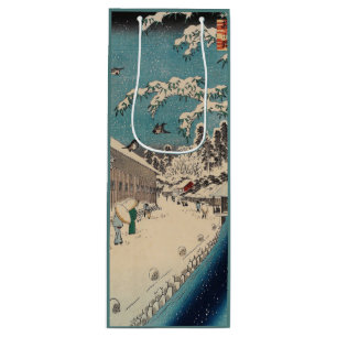 Hiroshige Winterlandschaft Japan Ukiyo-e Antiquitä Geschenktüte Für Weinflaschen