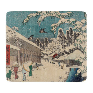Hiroshige Winterlandschaft Japan Ukiyo-e Antiquitä Schneidebrett