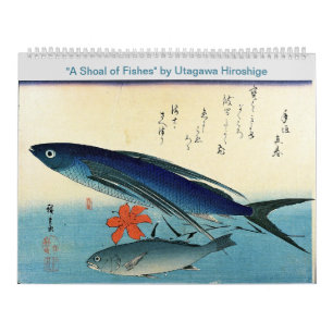  Hiroshige's A Shoal of Fish Japanischer Fischdruc Kalender