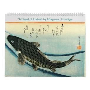 Hiroshige's A Shoal of Fish Japanischer Fischdruc Kalender