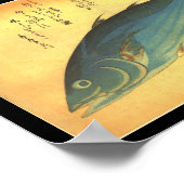 Hiroshige's A Shoal of Fish Japanischer Fischdruck Poster (Ecke)