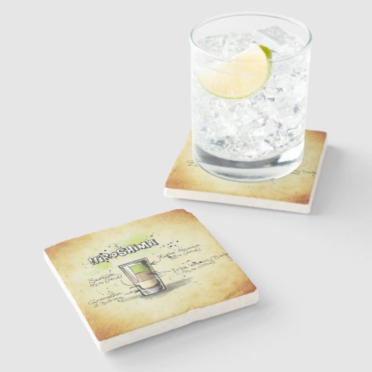 Hiroshima Barkeeper Drink Rezept Steinuntersetzer (Seitenansicht)