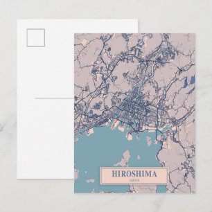 Hiroshima Japan Breezy Stadtplan Reise Postkarte