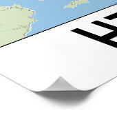 Hiroshima, Japan-Karte Poster (Ecke)