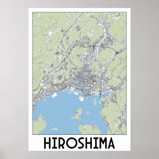 Hiroshima, Japan-Karte Poster (Vorne)