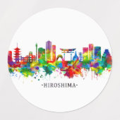 Hiroshima Japan Skyline Etiketten (Design 1)