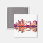 Hiroshima Japan Skyline Magnet (Vorderseite/Rückseite)