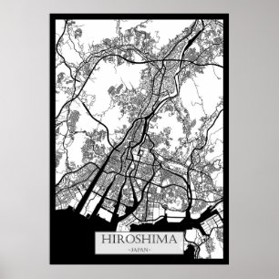 Hiroshima Japan Stadtplan Poster