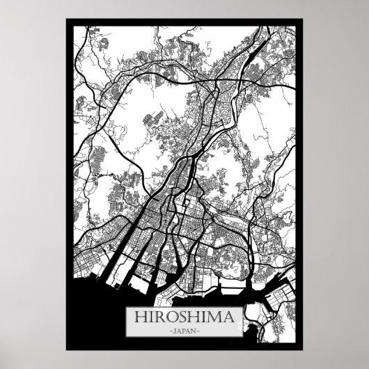Hiroshima Japan Stadtplan Poster (Vorne)
