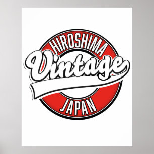 Hiroshima Japan Vintage-Style-Logo Poster