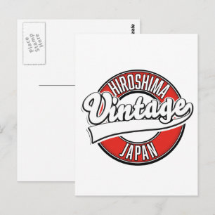 Hiroshima Japan Vintage-Style-Logo Postkarte