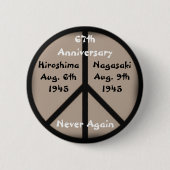 Hiroshima-Nagasaki Friedenszeichen Button (Vorderseite)