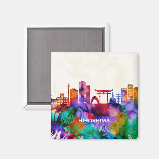 Hiroshima Skyline Magnet (Vorderseite/Rückseite)