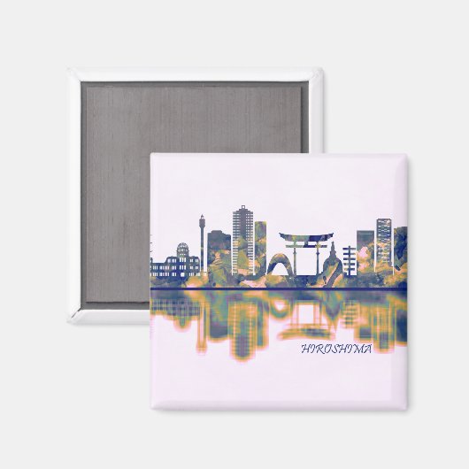 Hiroshima Skyline Magnet (Vorderseite/Rückseite)