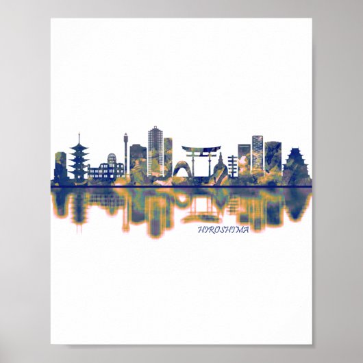 Hiroshima Skyline Poster (Vorne)