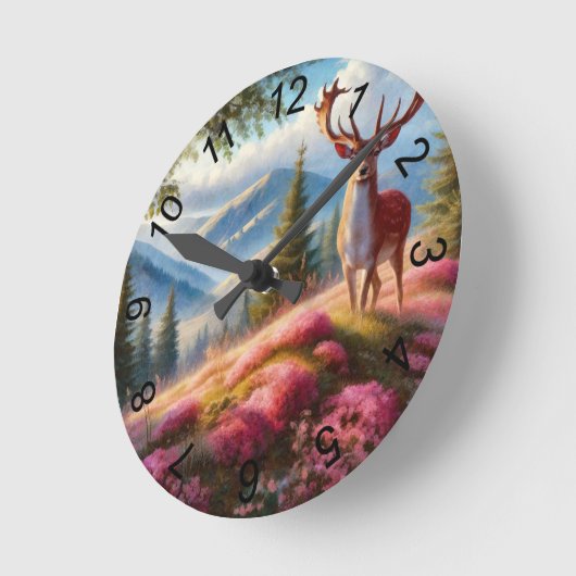 Hirsch 1 runde wanduhr (Winkel)