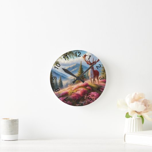 Hirsch 1 runde wanduhr (Zuhause)