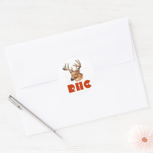 Hirsch-2-Aufkleber Runder Aufkleber (Umschlag)