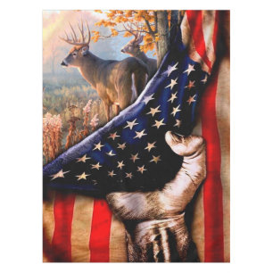 Hirsch-Amerikanische Flagge Blanket, Tischdecke