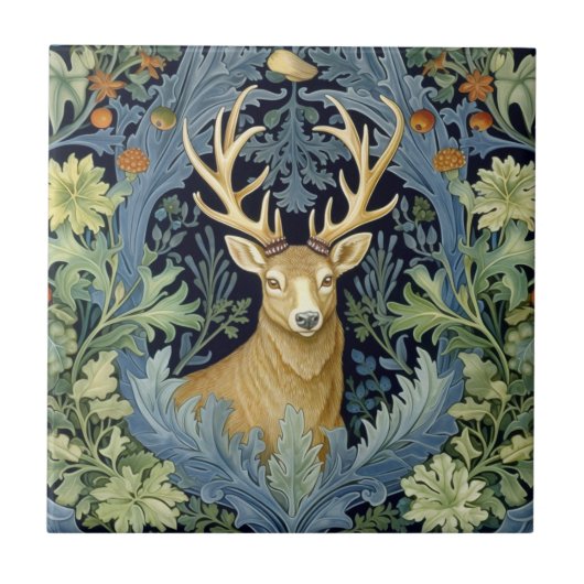Hirsch Art Nouveau Fliese (Vorderseite)