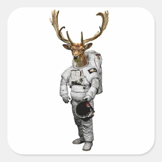 Hirsch Astronaut Sticker (Vorderseite)