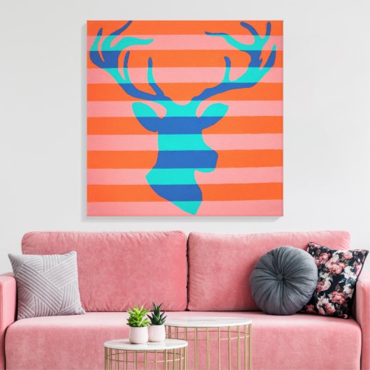Hirsch auf Leinwand (Insitu (Wohnzimmer))