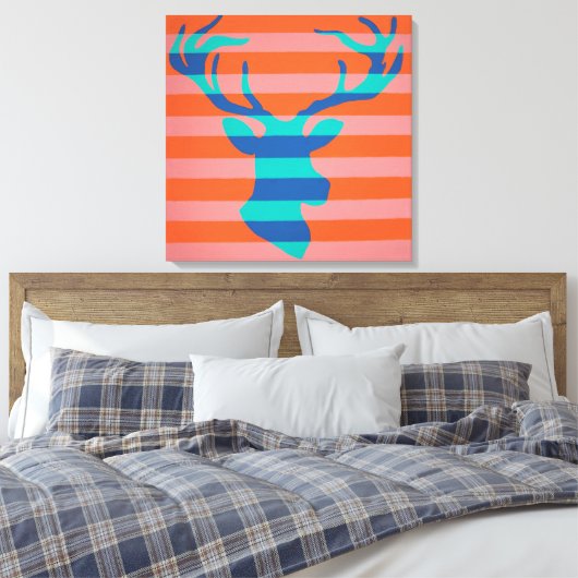 Hirsch auf Leinwand (Insitu (Schlafzimmer))