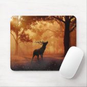 Hirsch bei Sonnenuntergang Mousepad (Mit Mouse)