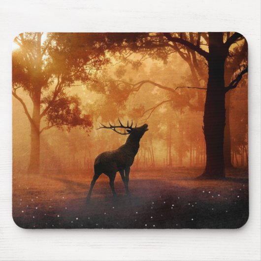 Hirsch bei Sonnenuntergang Mousepad (Vorne)