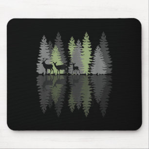 Hirsch Bock Hirschkuh Kitz Kiefern Bäume Wildnis L Mousepad