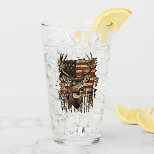 Hirsch, Bock-Saison USA-Flagge Glas (Rückseite Ice)