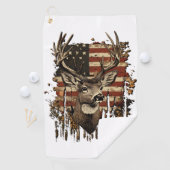 Hirsch, Bock-Saison USA-Flagge Golfhandtuch (Insitu)