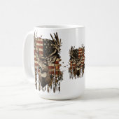 Hirsch, Bock-Saison USA-Flagge Kaffeetasse (Vorderseite Links)