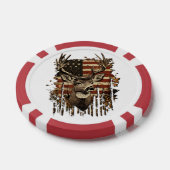Hirsch, Bock-Saison USA-Flagge Pokerchips (Einzeln)