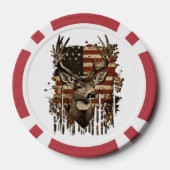 Hirsch, Bock-Saison USA-Flagge Pokerchips (Rückseite)