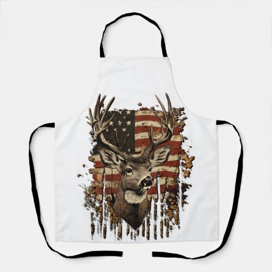 Hirsch, Bock-Saison USA-Flagge Schürze (Vorderseite)