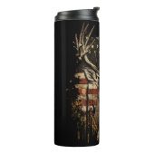 Hirsch, Bock-Saison USA-Flagge Thermosbecher (Nach links gedreht)