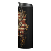 Hirsch, Bock-Saison USA-Flagge Thermosbecher (Nach rechts gedreht)