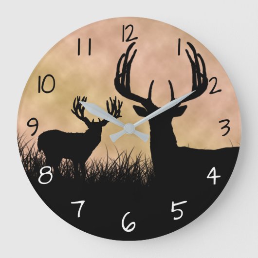 Hirsch Buck Jagd Große Wanduhr (Vorderseite)