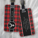 Hirsch Buffalo Kariert Red Black Monogram Gepäckanhänger<br><div class="desc">Mit diesem personalisierten Design,  das sich perfekt für Reisende eignet,  können Sie Ihr Gepäck auftanken</div>