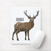 Hirsch Cartoon-Illustration Mousepad (Mit Mouse)