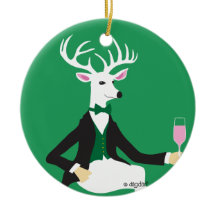 Hirsch-Cheers-Keramik-Ornament