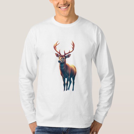 Hirsch-Design-T-Shirt 8 T-Shirt (Vorderseite)