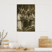 Hirsch Druiden Hexenversammlung Kunstfotografie Dr Poster (Küche)