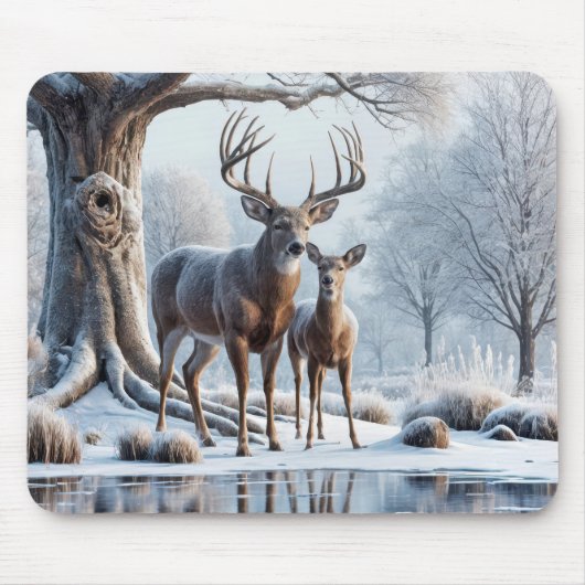 Hirsch durch Icy Pond Mousepad (Vorne)