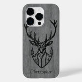 Hirsch - eingraviertes Holz - Holz Case-Mate iPhone Hülle (Rückseite)