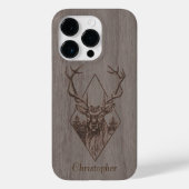 Hirsch - eingraviertes Holz - Holz Case-Mate iPhone Hülle (Rückseite)
